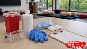 Bloodborne pathogens training supplies for CPR certification classes in Las Vegas.