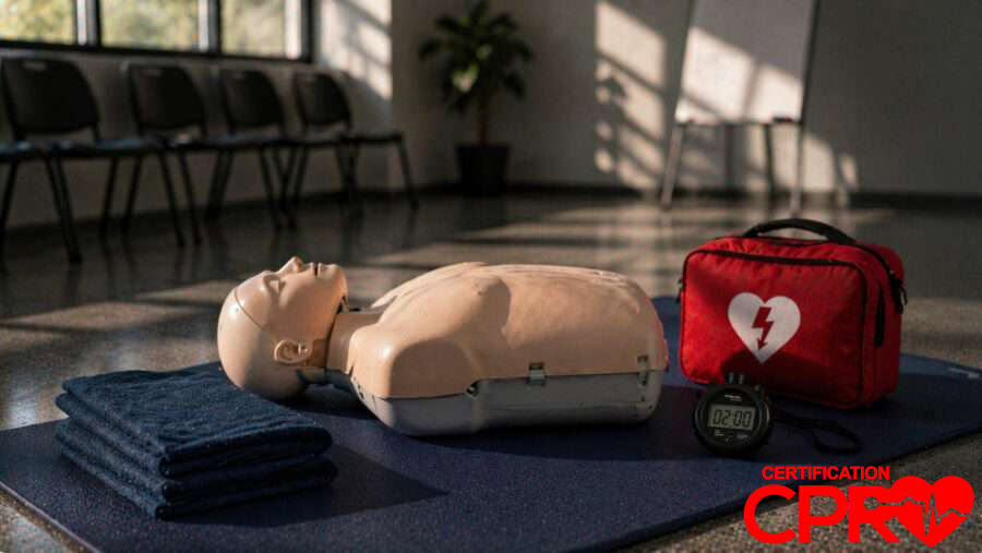 CPR training mannequin for certification in Las Vegas.