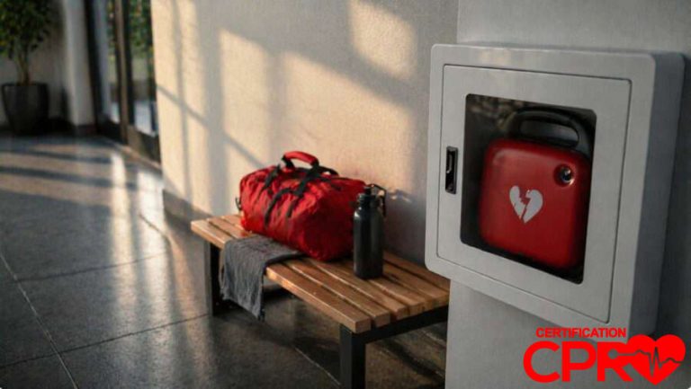 CPR training kit and AED device for cardiac emergencies in Las Vegas.