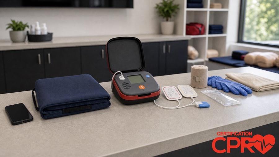 AED trainer and CPR classroom supplies for learning the Chain of Survival in Las Vegas.